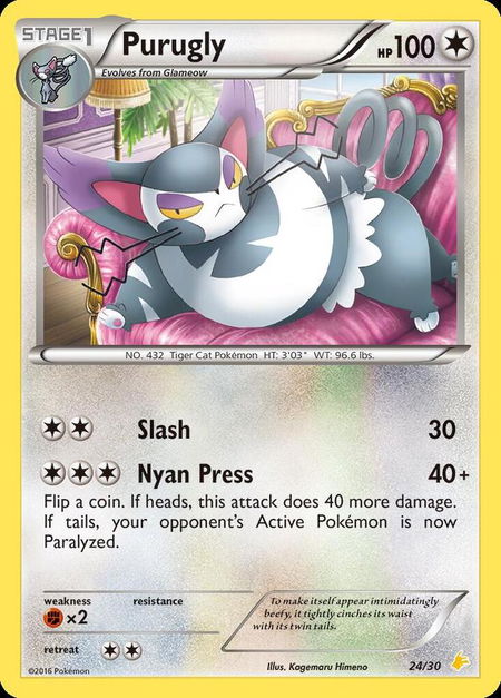 Purugly (24) - XY Trainer Kit: Pikachu Libre & Suicune Pokémon trading card