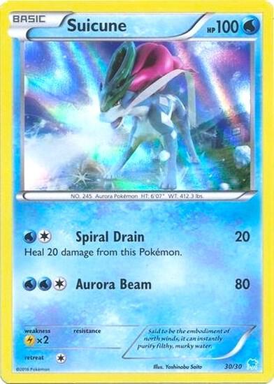 Suicune (30 - Holo) trading card from XY Trainer Kit: Pikachu Libre & Suicune Suicune (30 - Holo) - XY Trainer Kit: Pikachu Libre & Suicune Pokémon trading card