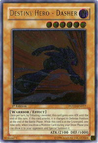 Destiny Hero - Dasher (UTR) - Power of the Duelist  #POTD-EN017 - Ultimate Rare YuGiOh Trading Card