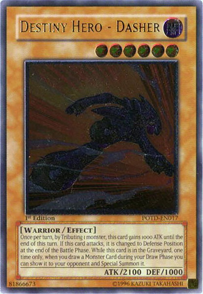 Destiny Hero - Dasher (UTR) trading card from Power of the Duelist Destiny Hero - Dasher (UTR) - Power of the Duelist YuGiOh trading card