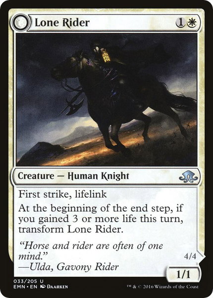Lone Rider - Eldritch Moon Magic: The Gathering trading card