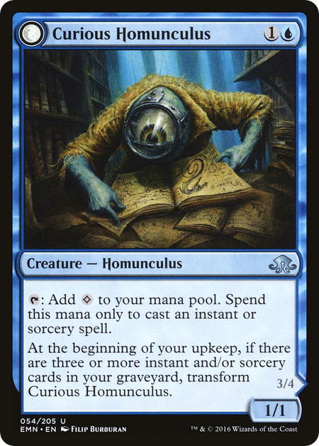 Curious Homunculus - Eldritch Moon Magic: The Gathering trading card