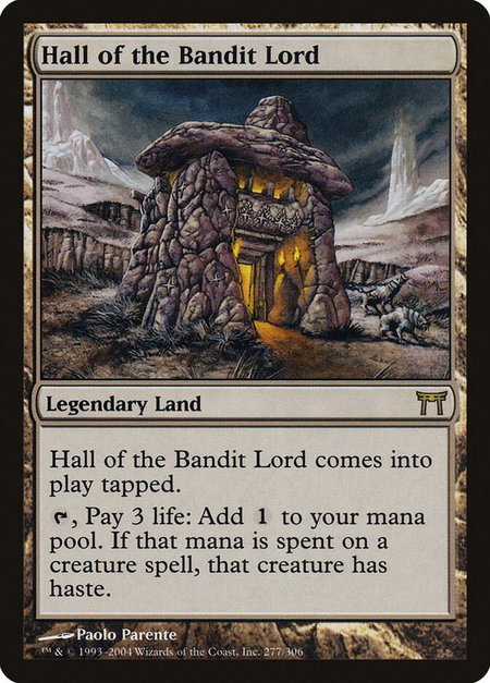 Hall of the Bandit Lord trading card from Champions of Kamigawa Hall of the Bandit Lord - Champions of Kamigawa Magic: The Gathering trading card