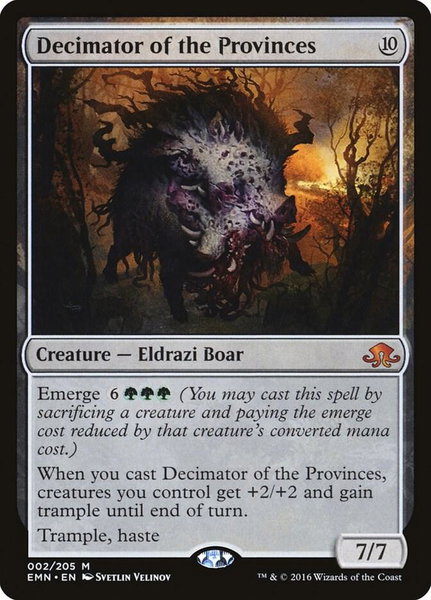 Decimator of the Provinces trading card from Eldritch Moon Decimator of the Provinces - Eldritch Moon Magic: The Gathering trading card
