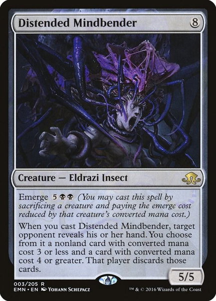Distended Mindbender trading card from Eldritch Moon Distended Mindbender - Eldritch Moon Magic: The Gathering trading card