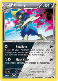 Bisharp - XY - Steam Siege (STS) #64/114 - Holo Rare Pokémon Trading Card