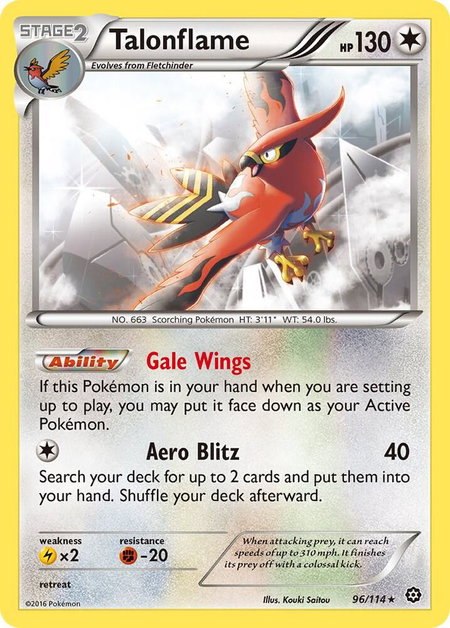 Talonflame - XY - Steam Siege Pokémon trading card