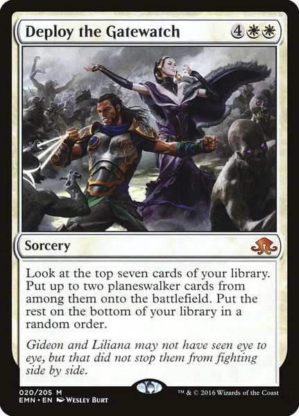 Deploy the Gatewatch trading card from Eldritch Moon Deploy the Gatewatch - Eldritch Moon Magic: The Gathering trading card