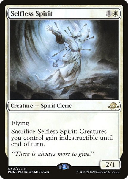Selfless Spirit trading card from Eldritch Moon Selfless Spirit - Eldritch Moon Magic: The Gathering trading card
