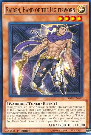Raiden, Hand of the Lightsworn trading card from Structure Deck: Rise of the True Dragons Raiden, Hand of the Lightsworn - Structure Deck: Rise of the True Dragons YuGiOh trading card