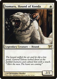 Isamaru, Hound of Konda - Champions of Kamigawa (CHK) #19 - Rare Magic: The Gathering Trading Card
