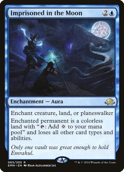 Imprisoned in the Moon trading card from Eldritch Moon Imprisoned in the Moon - Eldritch Moon Magic: The Gathering trading card