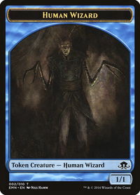 Human Wizard Token - Eldritch Moon (EMN) #2 - Token Magic: The Gathering Trading Card