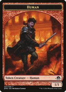 Human Token - Eldritch Moon (EMN) #7 - Token Magic: The Gathering Trading Card