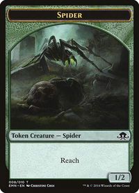 Spider Token - Eldritch Moon (EMN) #8 - Token Magic: The Gathering Trading Card