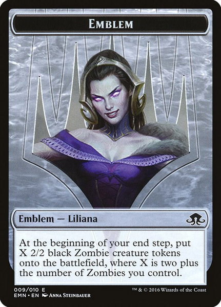 Emblem - Liliana, the Last Hope trading card from Eldritch Moon Emblem - Liliana, the Last Hope - Eldritch Moon Magic: The Gathering trading card