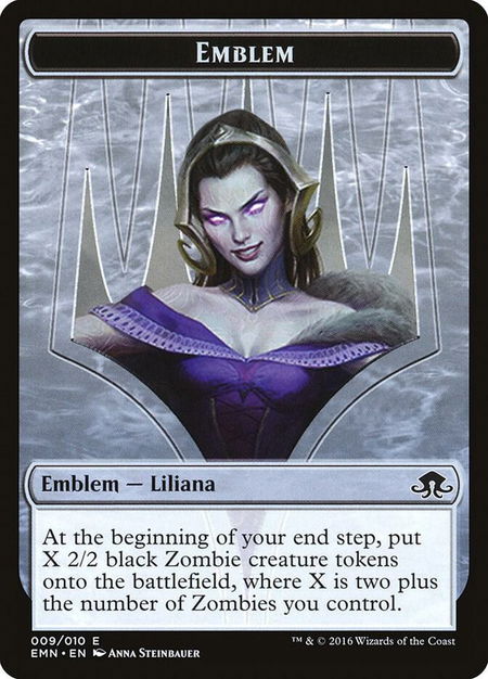 Emblem - Liliana, the Last Hope - Eldritch Moon Magic: The Gathering trading card