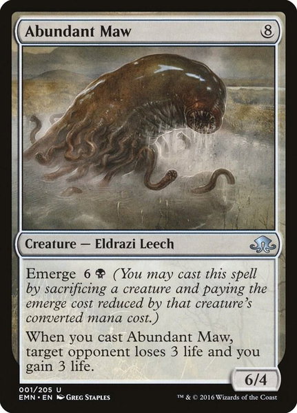 Abundant Maw trading card from Eldritch Moon Abundant Maw - Eldritch Moon Magic: The Gathering trading card