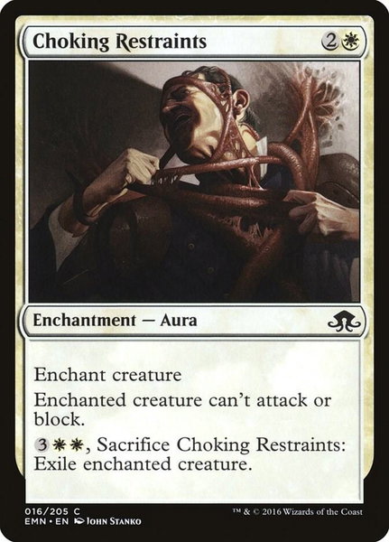Choking Restraints trading card from Eldritch Moon Choking Restraints - Eldritch Moon Magic: The Gathering trading card
