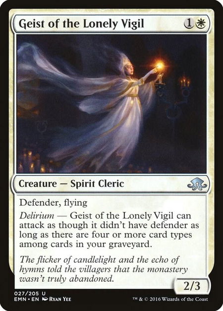 Geist of the Lonely Vigil trading card from Eldritch Moon Geist of the Lonely Vigil - Eldritch Moon Magic: The Gathering trading card