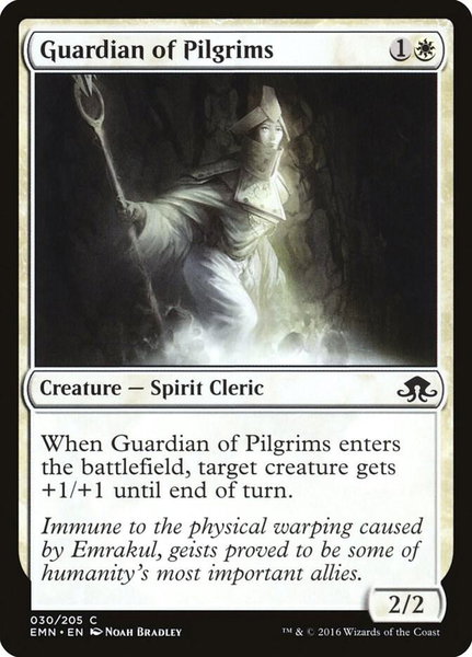 Guardian of Pilgrims trading card from Eldritch Moon Guardian of Pilgrims - Eldritch Moon Magic: The Gathering trading card