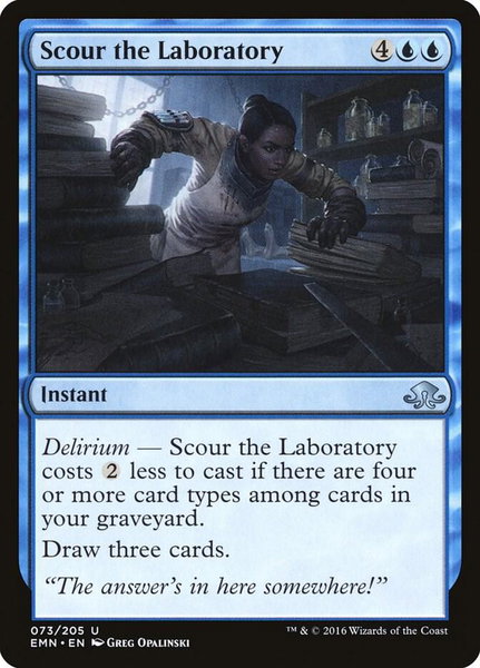 Scour the Laboratory trading card from Eldritch Moon Scour the Laboratory - Eldritch Moon Magic: The Gathering trading card