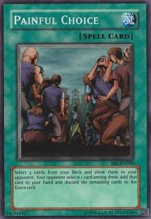 Painful Choice trading card from Spell Ruler Painful Choice - Spell Ruler YuGiOh trading card
