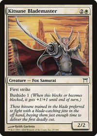 Kitsune Blademaster - Champions of Kamigawa (CHK) #25 - Common Magic: The Gathering Trading Card