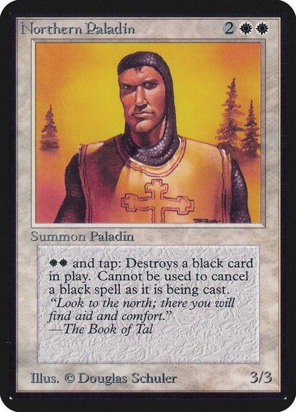 Northern Paladin trading card from Alpha Edition Northern Paladin - Alpha Edition Magic: The Gathering trading card