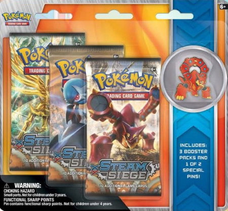 Steam Siege Collectible Pin 3 Pack Blister [Volcanion] - XY - Steam Siege Pokémon trading card