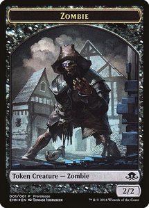 Zombie Token (Double-Sided) - Prerelease Cards (PRE) #1Z - Token Magic: The Gathering Trading Card