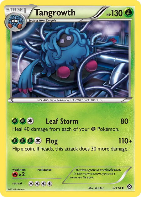Tangrowth - XY - Steam Siege Pokémon trading card