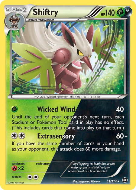 Shiftry - XY - Steam Siege Pokémon trading card