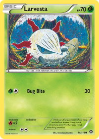 Larvesta - XY - Steam Siege (STS) #14/114 - Common Pokémon Trading Card