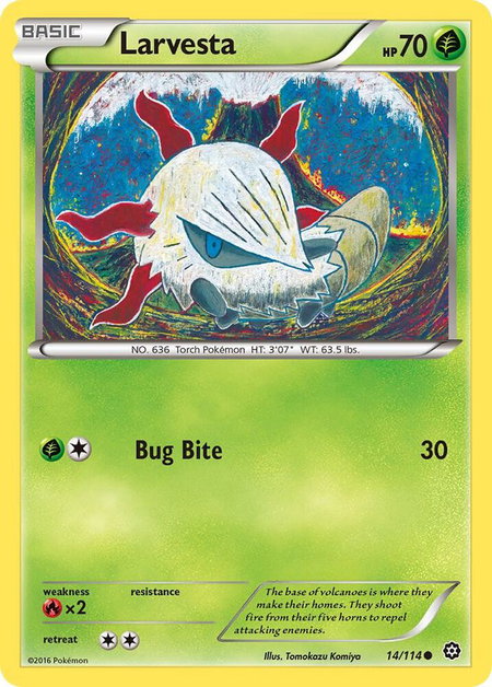 Larvesta - XY - Steam Siege Pokémon trading card