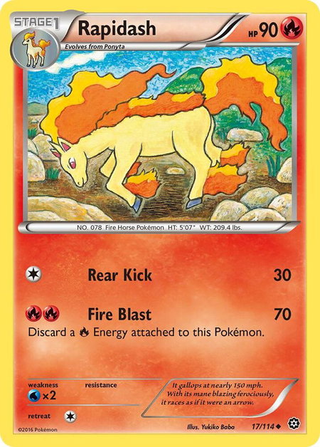 Rapidash - XY - Steam Siege Pokémon trading card