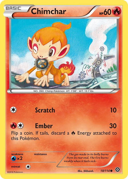 Chimchar - XY - Steam Siege Pokémon trading card
