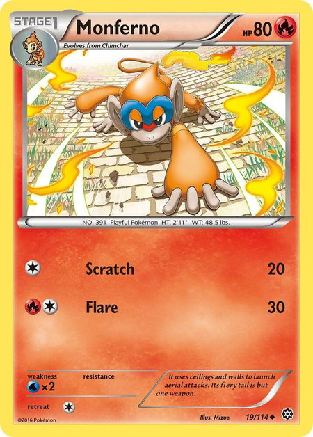 Monferno - XY - Steam Siege Pokémon trading card