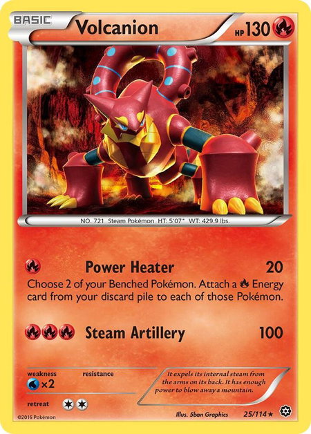 Volcanion - XY - Steam Siege Pokémon trading card