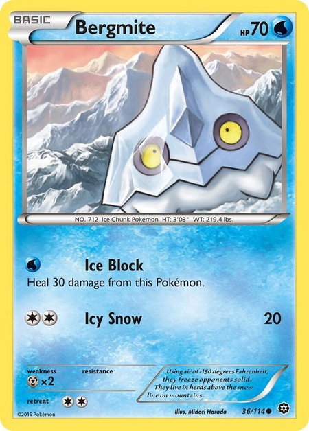 Bergmite - XY - Steam Siege Pokémon trading card