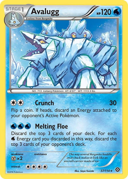 Avalugg - XY - Steam Siege Pokémon trading card