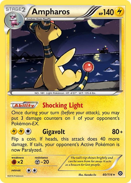 Ampharos - XY - Steam Siege Pokémon trading card