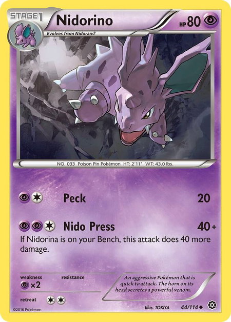 Nidorino - XY - Steam Siege Pokémon trading card