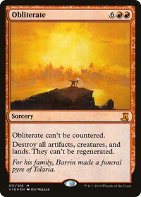 Obliterate - From the Vault: Lore (V16) #11 - Mythic Magic: The Gathering Trading Card