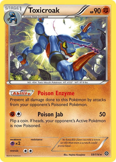 Toxicroak - XY - Steam Siege Pokémon trading card