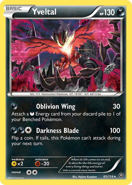 Yveltal - XY - Steam Siege Pokémon trading card