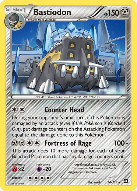 Bastiodon - XY - Steam Siege Pokémon trading card