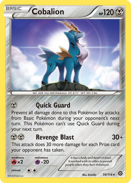 Cobalion - XY - Steam Siege Pokémon trading card