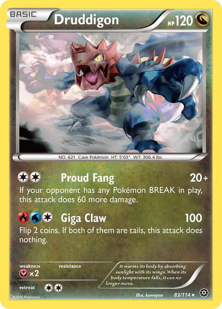 Druddigon - XY - Steam Siege Pokémon trading card