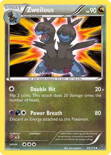 Zweilous - XY - Steam Siege Pokémon trading card